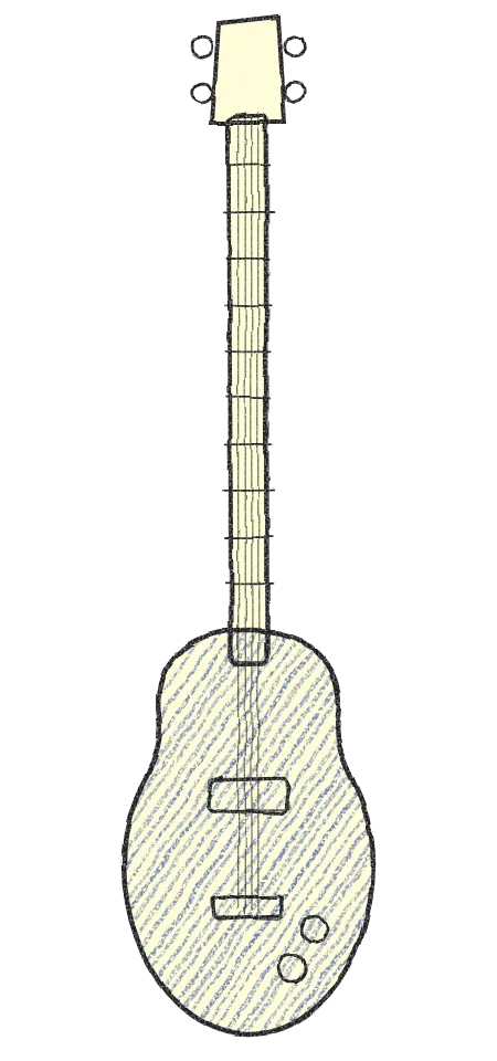 Sketch of a bass guitar